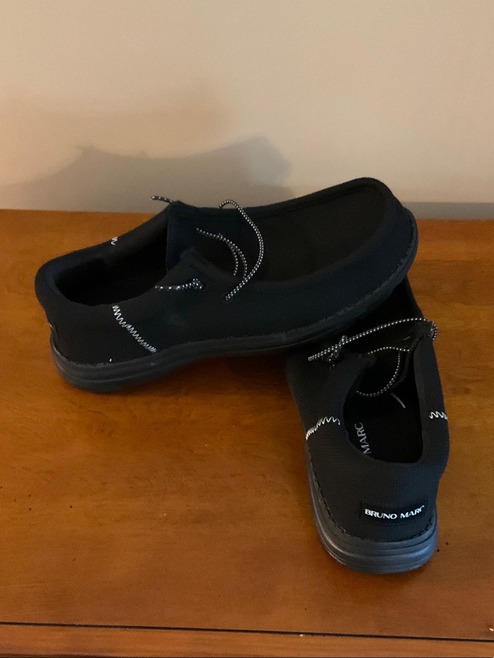 BRUNO MARC Men's Black Slip-On Comfort Loafers